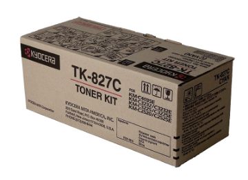 Picture of Kyocera Mita 1T02FZCUS0 (TK-827C) Cyan Toner Cartridge (7000 Yield)