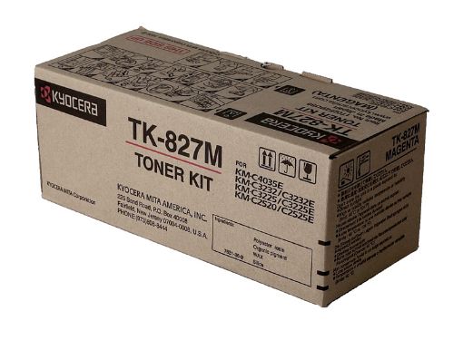 Picture of Kyocera Mita 1T02FZBUS0 (TK-827M) Magenta Toner Cartridge (7000 Yield)