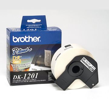 Picture of Brother DK1201 N/A 1.4" x 3.5" / 38mm x 90.3mm Die-cut Large White Paper Address Labels (400 pcs)