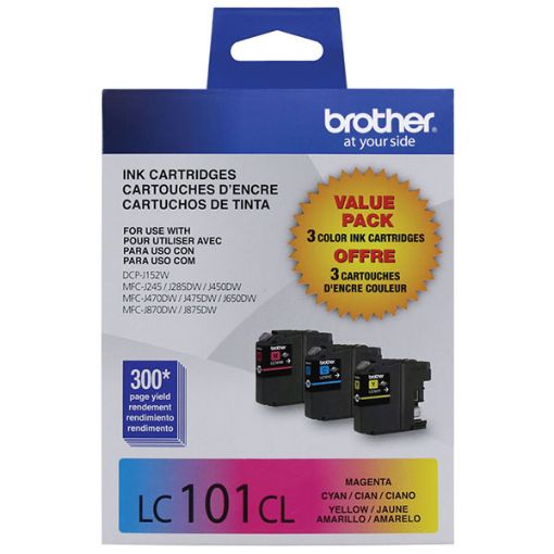 Picture of Brother LC-1013PKS Cyan/Magenta/Yellow Ink Cartridge (Combo Pack)