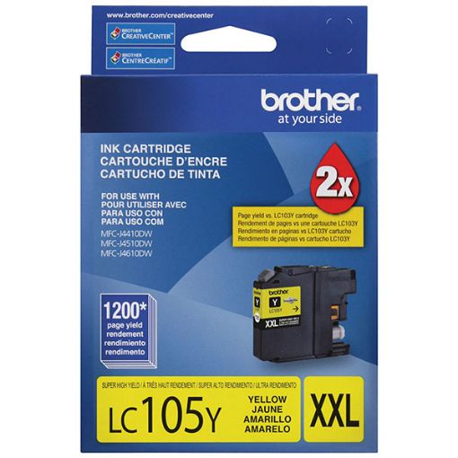 Picture of Brother LC-105Y Extra High Yield Yellow Ink Cartridge