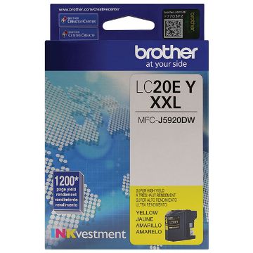 Picture of Brother LC-20EY High Yield Yellow Inkjet Cartridge