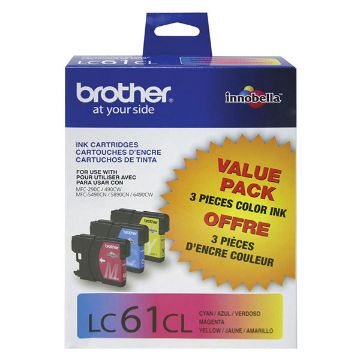 Picture of Brother LC-613PKS Cyan, Yellow, Magenta Ink Cartridge (value bundle, 3pk)