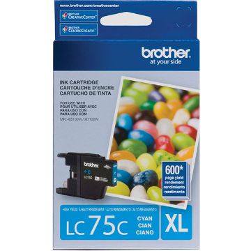 Picture of Brother LC-75C High Yield Cyan Inkjet Cartridge