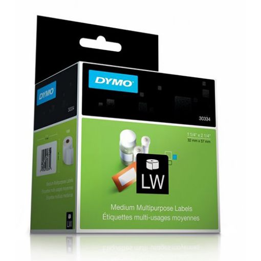 Picture of Dymo 30334 Black on White Medium Multipurpose Labels (220 pcs)