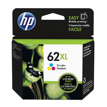 Picture of HP C2P07AN (HP 62XL) High Yield Tri-Color Ink Cartridge