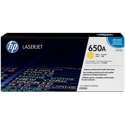 Picture of HP CE272A (HP 650A) Yellow Laser Toner Cartridge