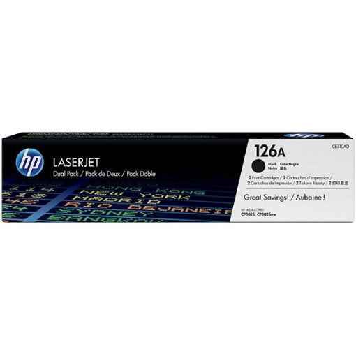 Picture of HP CE310AD (HP 126A) Black Smart Print Cartridge (Dual Pack)