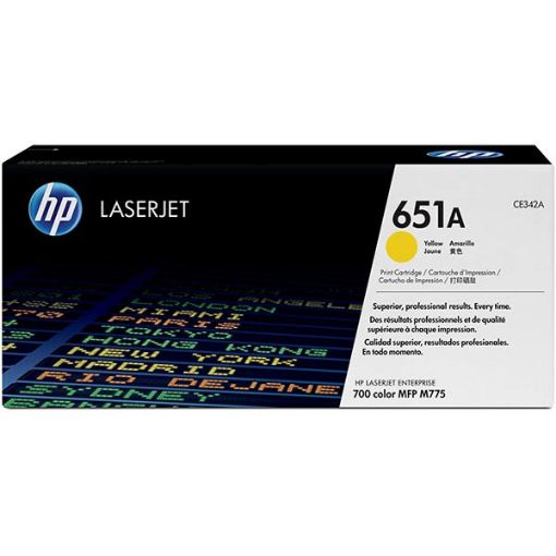 Picture of HP CE342A (HP 651A) Yellow Toner Cartridge