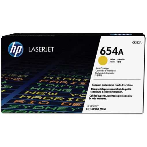 Picture of HP CF332A (HP 654A) Yellow Toner Cartridge