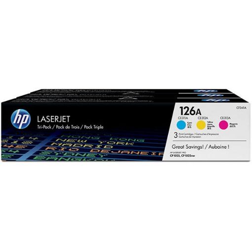 Picture of HP CF341A (HP 126A) Cyan, Magenta, Yellow Smart Print Cartridge (Combo Pack)