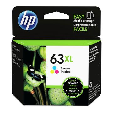 Picture of HP F6U63AN (HP 63XL C) High Yield Tri-Color Inkjet Cartridge