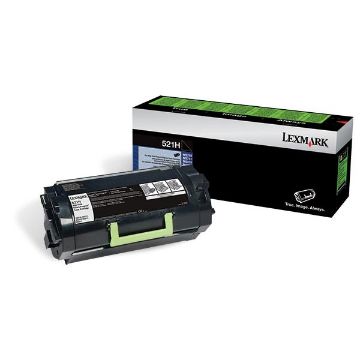 Picture of Lexmark 52D1H00 (Lexmark #521H) High Yield Black Toner Cartridge