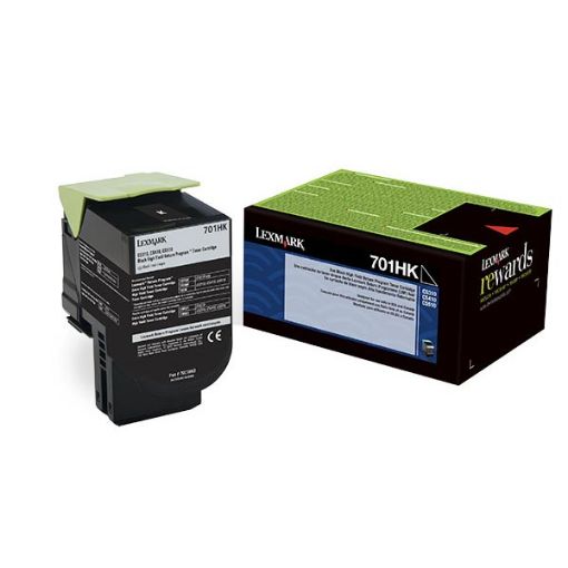 Picture of Lexmark 70C1HK0 (Lexmark #701HK) High Yield Black Toner Cartridge