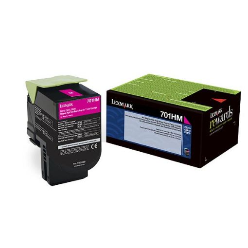 Picture of Lexmark 70C1HM0 (Lexmark #701HM) High Yield Magenta Toner Cartridge