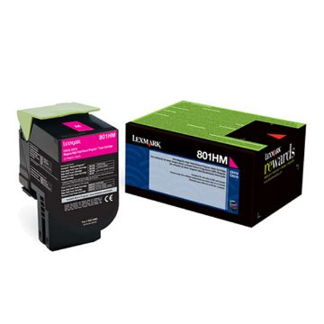 Picture of Lexmark 80C1HM0 High Yield Magenta Toner Cartridge