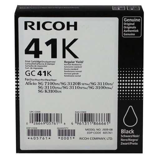 Picture of Ricoh 405761 Black Inkjet Cartridge