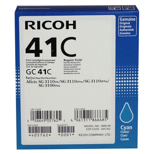 Picture of Ricoh 405762 Cyan Inkjet Cartridge